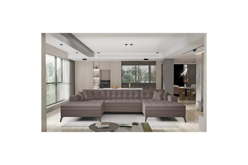 Kulmasohva Eltap Vertizo 350x170x93 cm, Savoi 7, Ruskea, Symmetrinen