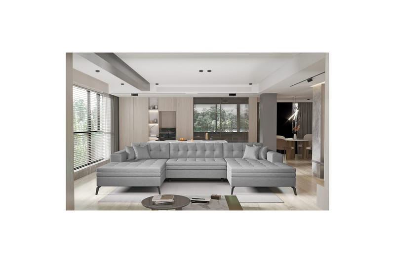 Kulmasohva Eltap Vertizo 350x170x93 cm - Tipa 3, Harmaa, Symmetrinen - Huonekalut - Sohva - Vuodesohva