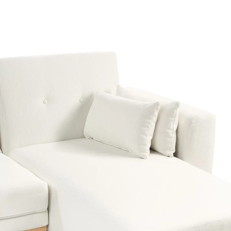 Kulmasohva Kaarina - Valkoinen, Ruskea - Huonekalut - Sohva - Vuodesohva