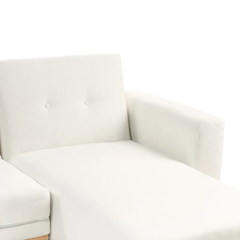 Kulmasohva Kaarina - Valkoinen, Ruskea - Huonekalut - Sohva - Vuodesohva