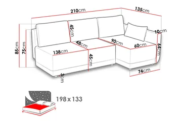 Kulmasohva Nestor Oikea - Huonekalut - Sohva - Vuodesohva