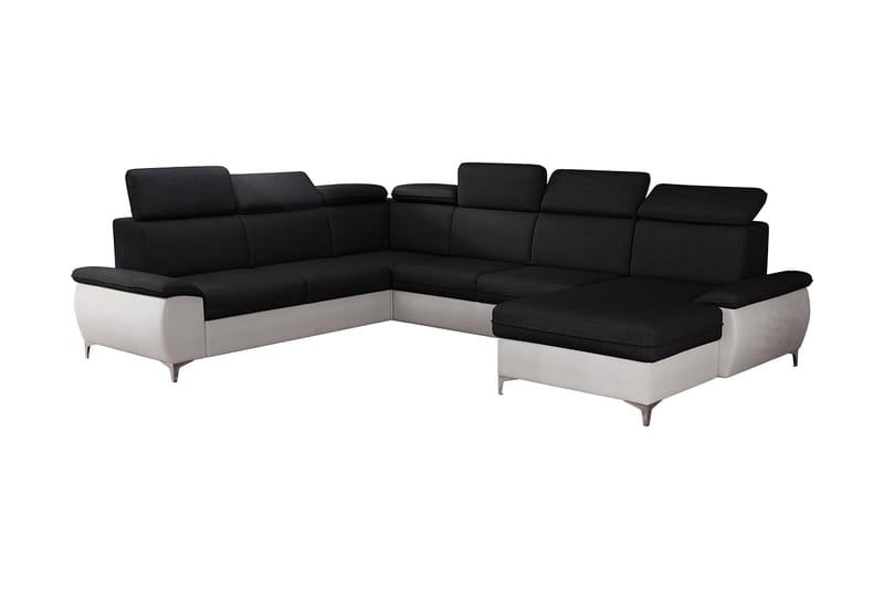 Kulmasohva Noorali Oikea, Musta/Valkoinen