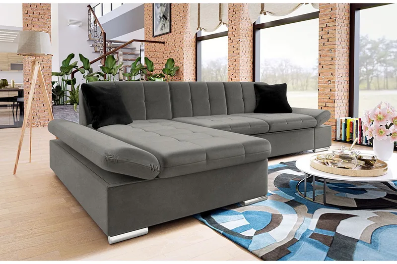 Kulmasohva Rimforsa Vasen - Harmaa - Huonekalut - Sohva - Vuodesohva