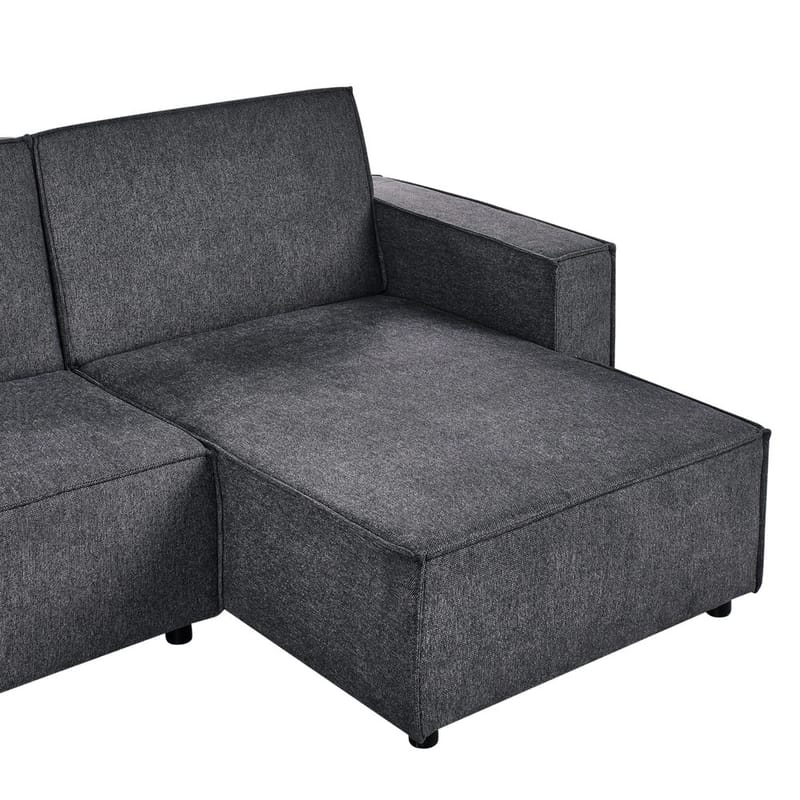 Kulmasohva Romedal II - Harmaa, musta/Vasenkätinen - Huonekalut - Sohva - Vuodesohva