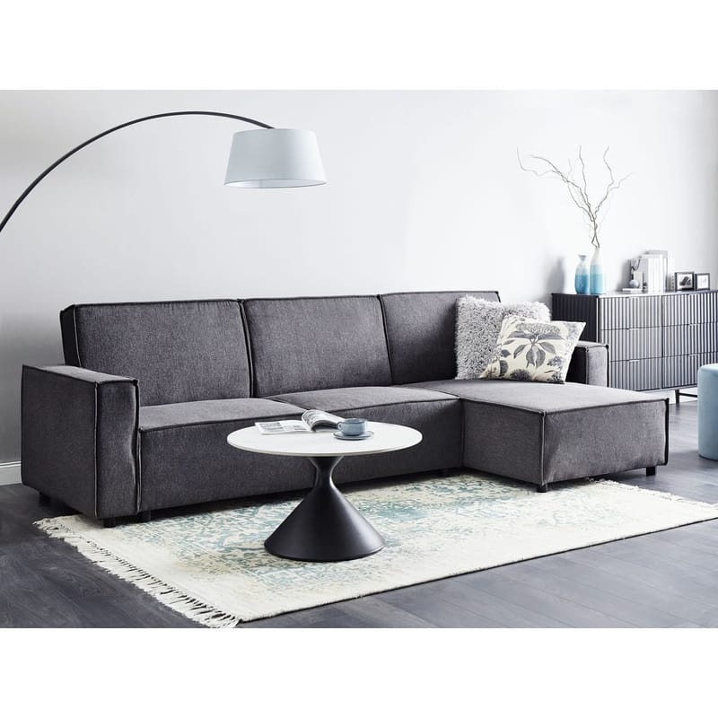 Kulmasohva Romedal II - Harmaa, musta/Vasenkätinen - Huonekalut - Sohva - Vuodesohva