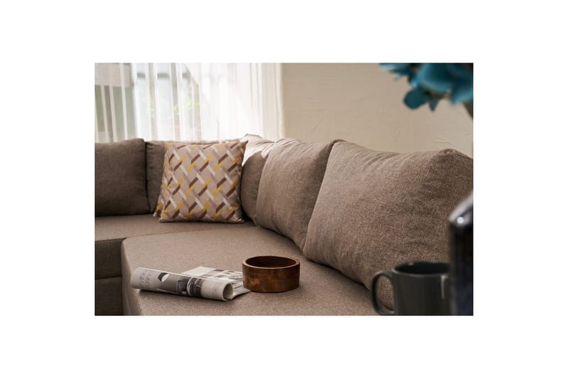 Kulmasohva-sänky Iroulport Arzilla Oikealle Ruskea - Ruskea - Huonekalut - Sohva - Vuodesohva