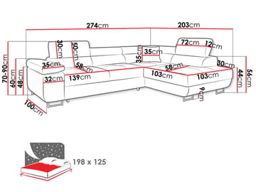 kulmasohva Torezio Poso 03 Vasenkätinen - Huonekalut - Sohva - Vuodesohva