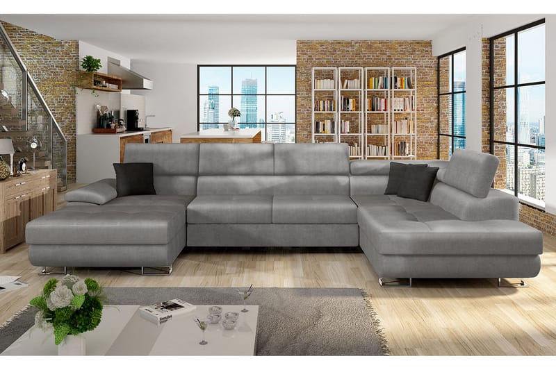 Kulmasohva Urvalla Oikea - Harmaa - Huonekalut - Sohva - Vuodesohva