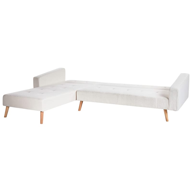 Kulmasohva Vadso - Valkoinen, vaalea puu/oikeakätinen - Huonekalut - Sohva - Vuodesohva