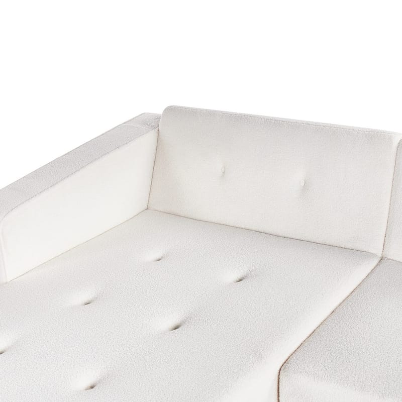 Kulmasohva Vadso - Valkoinen, vaalea puu/oikeakätinen - Huonekalut - Sohva - Vuodesohva