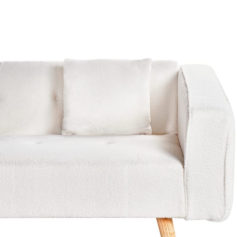 Kulmasohva Vadso - Valkoinen, vaalea puu/oikeakätinen - Huonekalut - Sohva - Vuodesohva