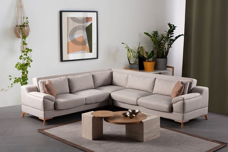 Kulmasohva-vuode Atelier Del Sofa Aqua Corner beige (275/300 x 100 x 90 cm) Vasen 2 / oikea 3 - Huonekalut - Sohva - Vuodesohva