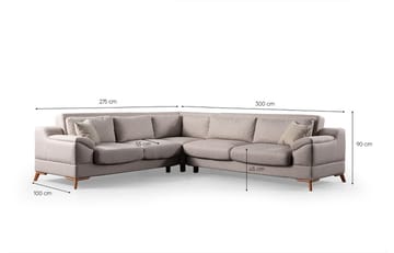 Kulmasohva-vuode Atelier Del Sofa Aqua Corner beige (275/300 x 100 x 90 cm) Vasen 2 / oikea 3 - Huonekalut - Sohva - Vuodesohva