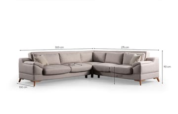 Kulmasohva-vuode Atelier Del Sofa Aqua Corner beige (275/300 x 100 x 90 cm) Vasen 3 / oikea 2 - Huonekalut - Sohva - Vuodesohva