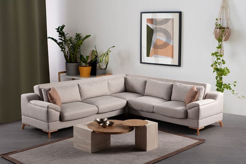 Kulmasohva-vuode Atelier Del Sofa Aqua Corner beige (275/300 x 100 x 90 cm) Vasen 3 / oikea 2 - Huonekalut - Sohva - Vuodesohva