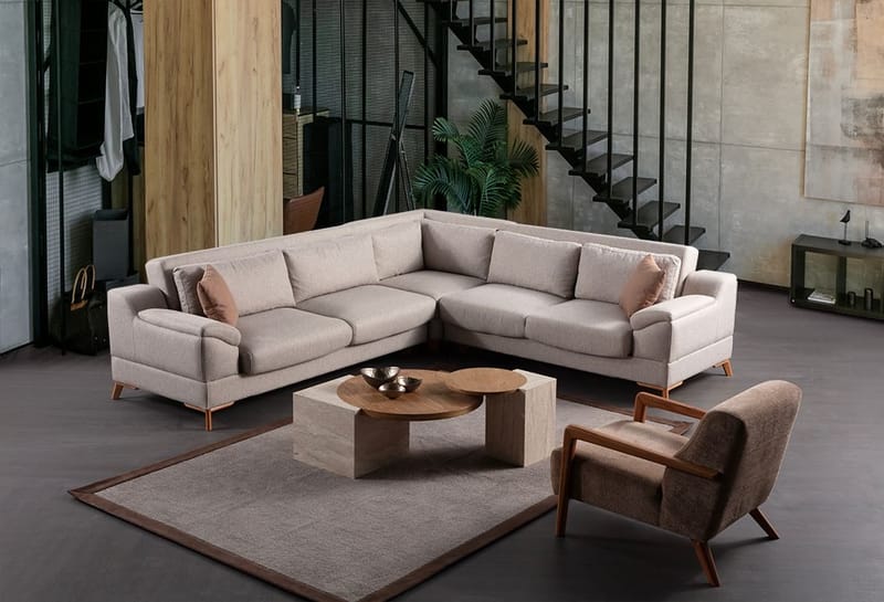 Kulmasohva-vuode Atelier Del Sofa Aqua Corner beige (275/300 x 100 x 90 cm) Vasen 3 / oikea 2 - Huonekalut - Sohva - Vuodesohva