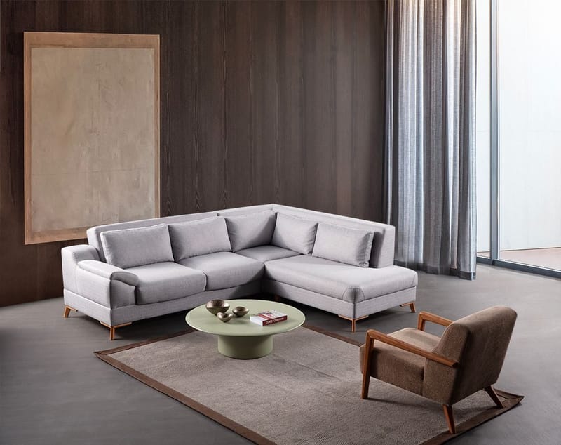 Kulmasohva-vuode Atelier Del Sofa Aqua Grey (225/275 x 100 x 90 cm) Oikea - Huonekalut - Sohva - Vuodesohva