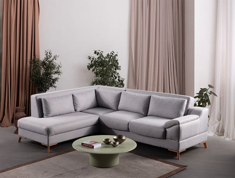 Kulmasohva-vuode Atelier Del Sofa Aqua Grey (225/275 x 100 x 90 cm) Vasen - Huonekalut - Sohva - Vuodesohva