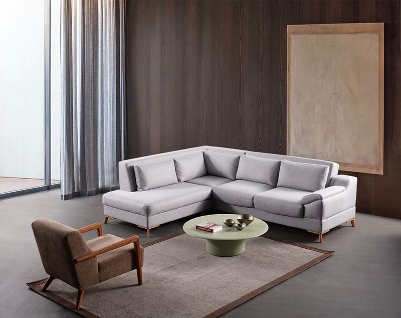 Kulmasohva-vuode Atelier Del Sofa Aqua Grey (225/275 x 100 x 90 cm) Vasen - Huonekalut - Sohva - Vuodesohva