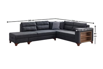 Kulmasohva-vuodesohva Atelier Del Sofa T-Loft Right (230 x 90 x 150 cm) Antrasiitti - Antrasiitti - Huonekalut - Sohva - Vuodesohva