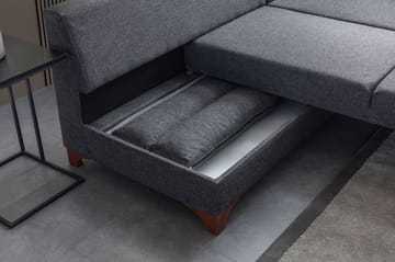 Kulmasohva-vuodesohva Atelier Del Sofa T-Loft Right (230 x 90 x 150 cm) Antrasiitti - Antrasiitti - Huonekalut - Sohva - Vuodesohva