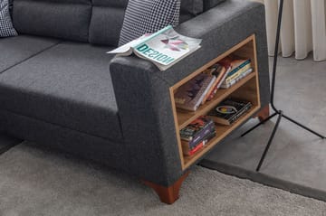 Kulmasohva-vuodesohva Atelier Del Sofa T-Loft Right (230 x 90 x 150 cm) Antrasiitti - Antrasiitti - Huonekalut - Sohva - Vuodesohva