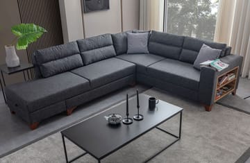 Kulmasohva-vuodesohva Atelier Del Sofa T-Loft Right (230 x 90 x 150 cm) Antrasiitti - Antrasiitti - Huonekalut - Sohva - Vuodesohva