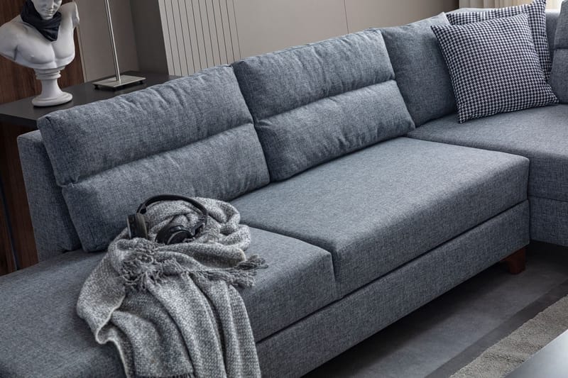Kulmasohva-vuodesohva Atelier Del Sofa T-Loft Right (230 x 90 x 150 cm) Harmaa - Harmaa - Huonekalut - Sohva - Vuodesohva