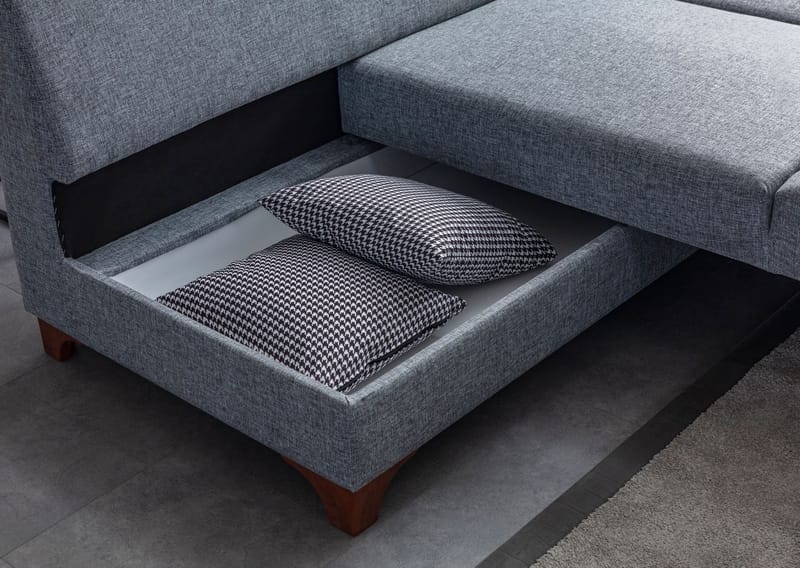 Kulmasohva-vuodesohva Atelier Del Sofa T-Loft Right (230 x 90 x 150 cm) Harmaa - Harmaa - Huonekalut - Sohva - Vuodesohva