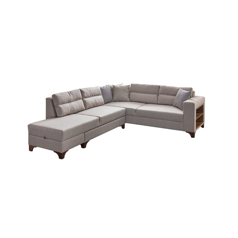 Kulmasohva-vuodesohva Atelier Del Sofa T-Loft Right (230 x 90 x 150 cm) Kermanvärinen - Kermanvärinen - Huonekalut - Sohva - Vuodesohva