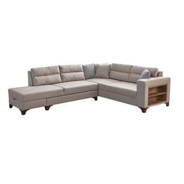 Kulmasohva-vuodesohva Atelier Del Sofa T-Loft Right (230 x 90 x 150 cm) Kermanvärinen - Kermanvärinen - Huonekalut - Sohva - Vuodesohva