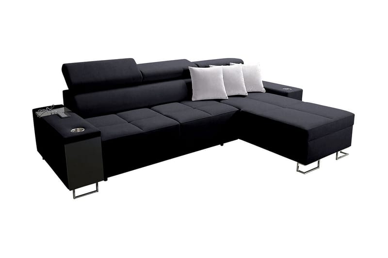 4:n ist Kulmavuodesohva Torretta Oikea - Musta - Huonekalut - Sohva - Vuodesohva - Kulmavuodesohva