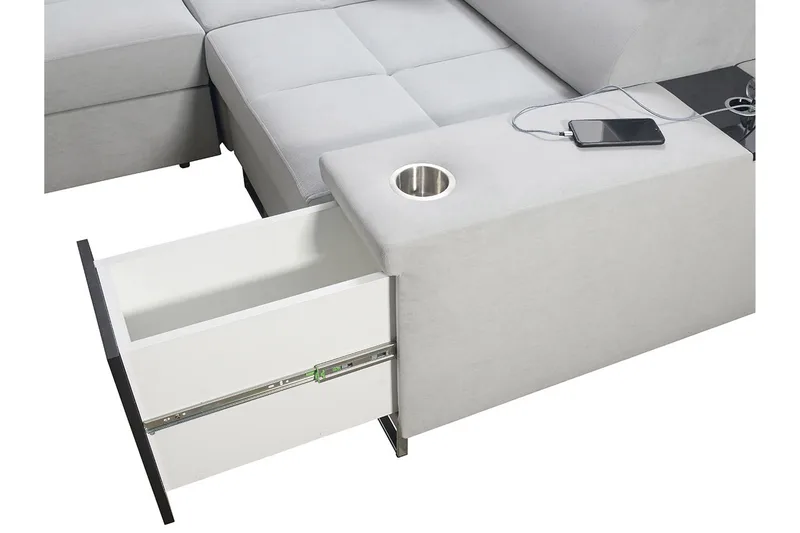 4:n ist Kulmavuodesohva Torretta Vasen - Valkoinen - Huonekalut - Sohva - Vuodesohva - Kulmavuodesohva