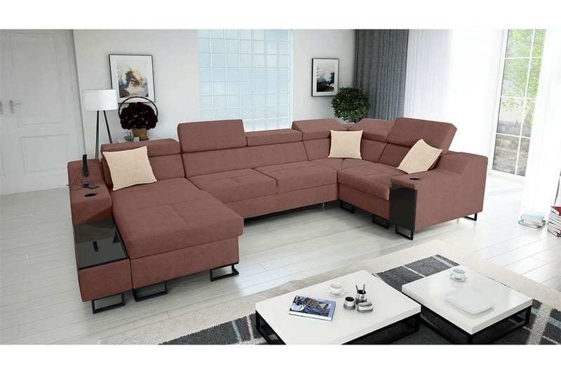 5 ist. Vuodesohva Vasen - Vaaleanpunainen - Huonekalut - Sohva - Vuodesohva - Kulmavuodesohva