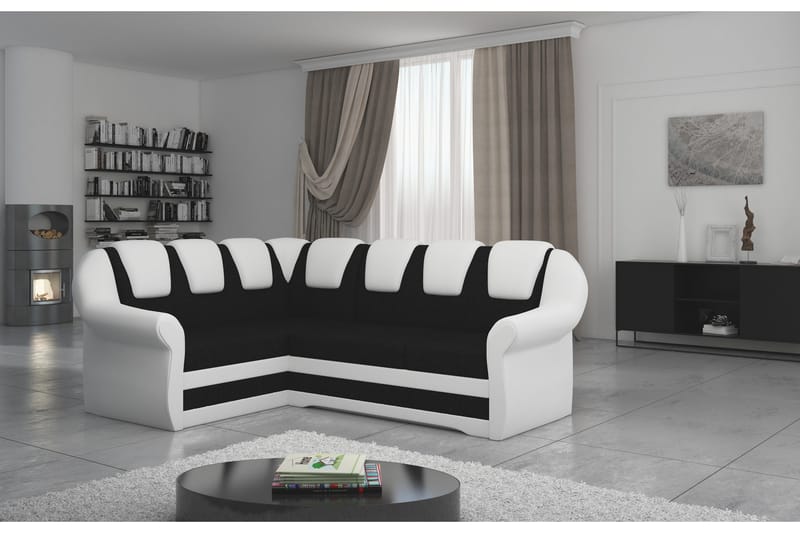 Kulmavuodesohva Amillano, Musta/Valkoinen