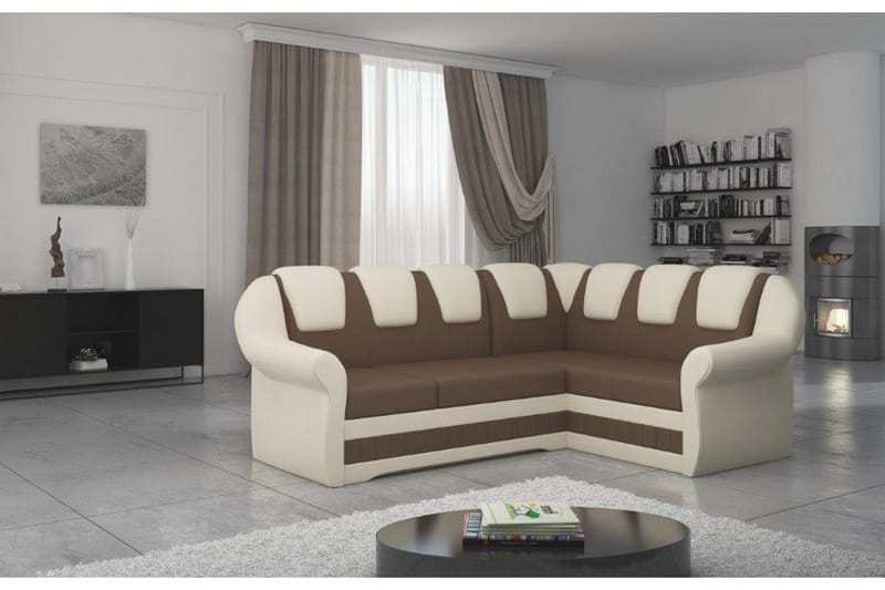 Kulmavuodesohva Amillano, Ruskea/Roosa