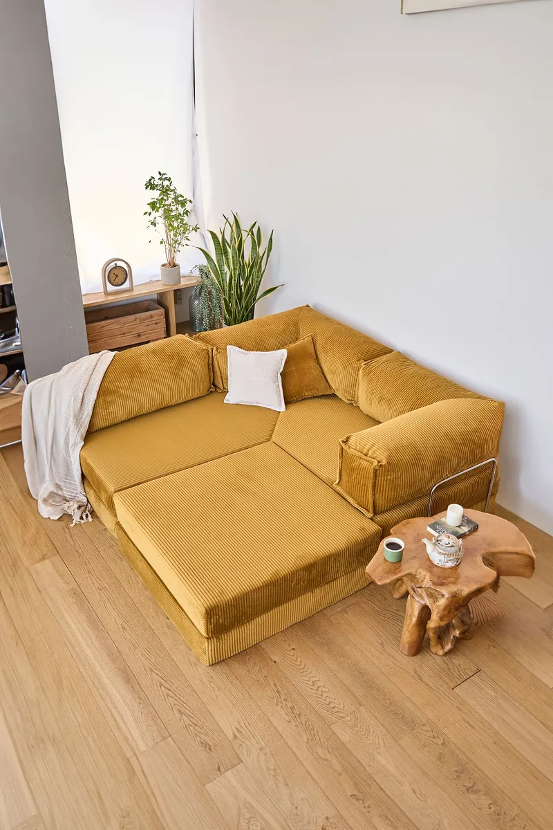 Kulmavuodesohva Atelier Del Sofa Kanyon (300 x 100 x 33 cm) Mustard - Huonekalut - Sohva - Vuodesohva
