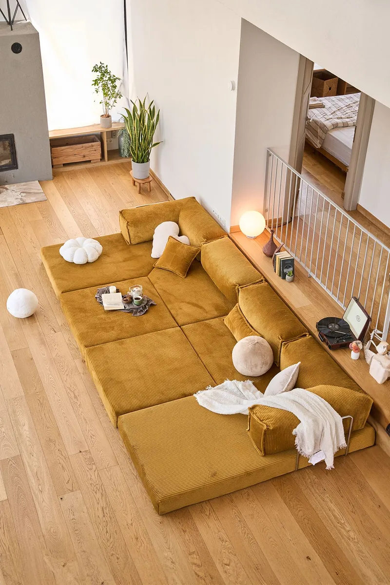 Kulmavuodesohva Atelier Del Sofa Kanyon (300 x 100 x 33 cm) Mustard - Huonekalut - Sohva - Vuodesohva