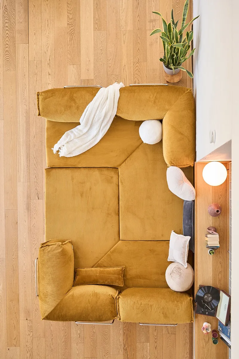 Kulmavuodesohva Atelier Del Sofa Kanyon (300 x 100 x 33 cm) Mustard - Huonekalut - Sohva - Vuodesohva