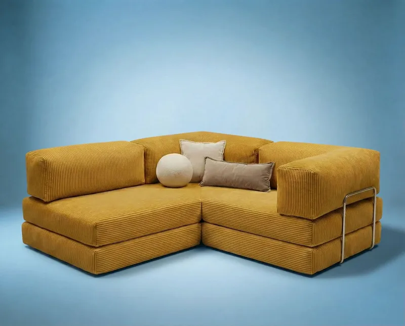 Kulmavuodesohva Atelier Del Sofa Kanyon (300 x 100 x 33 cm) Mustard - Huonekalut - Sohva - Vuodesohva
