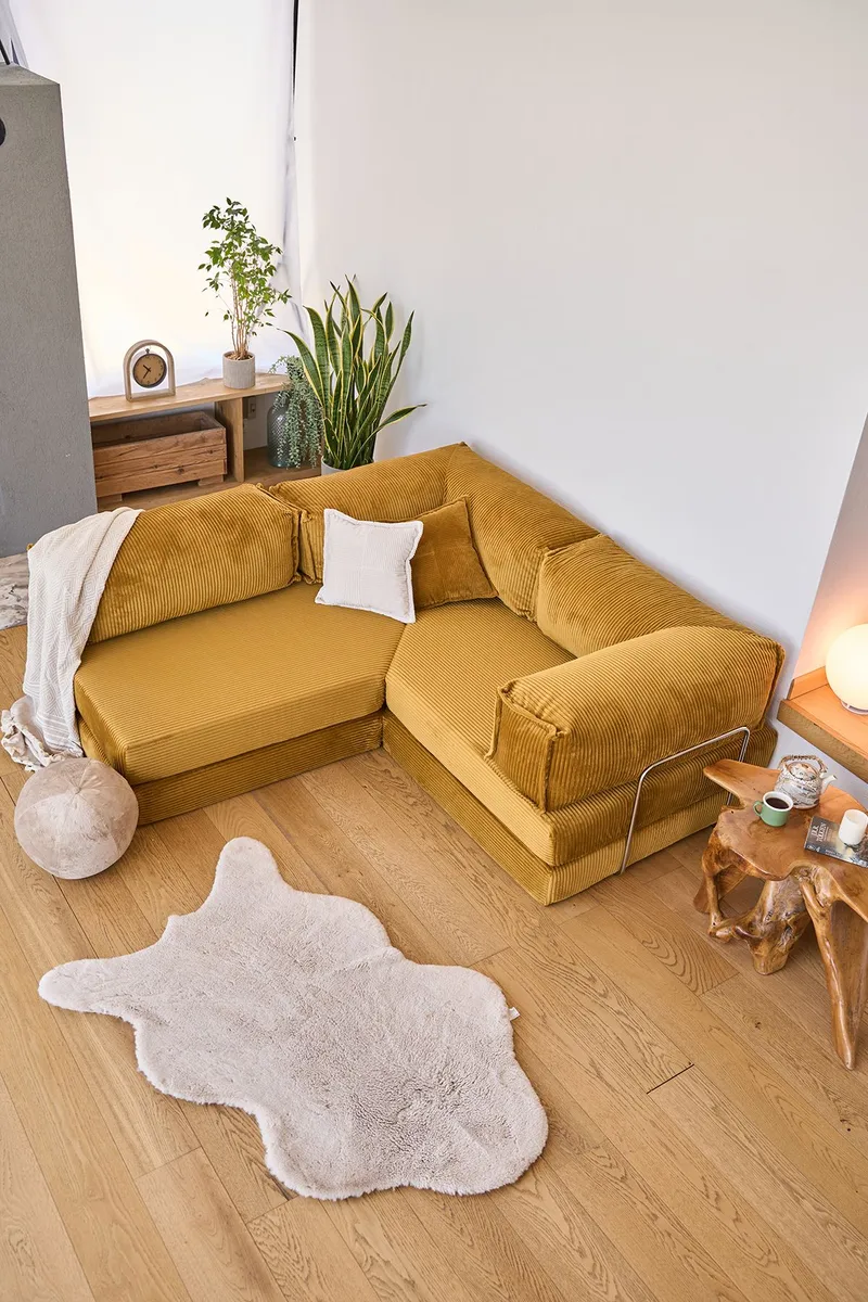 Kulmavuodesohva Atelier Del Sofa Kanyon (300 x 100 x 33 cm) Mustard - Huonekalut - Sohva - Vuodesohva