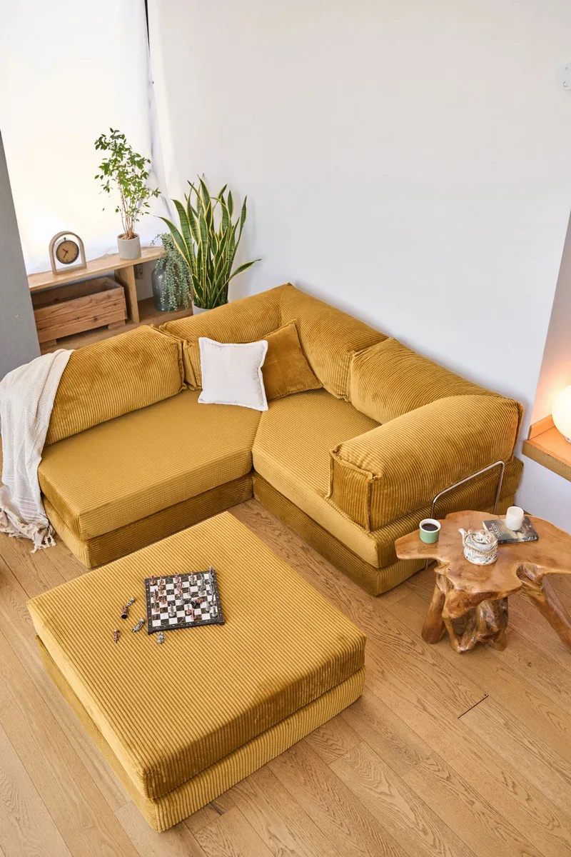 Kulmavuodesohva Atelier Del Sofa Kanyon (300 x 100 x 33 cm) Mustard - Huonekalut - Sohva - Vuodesohva