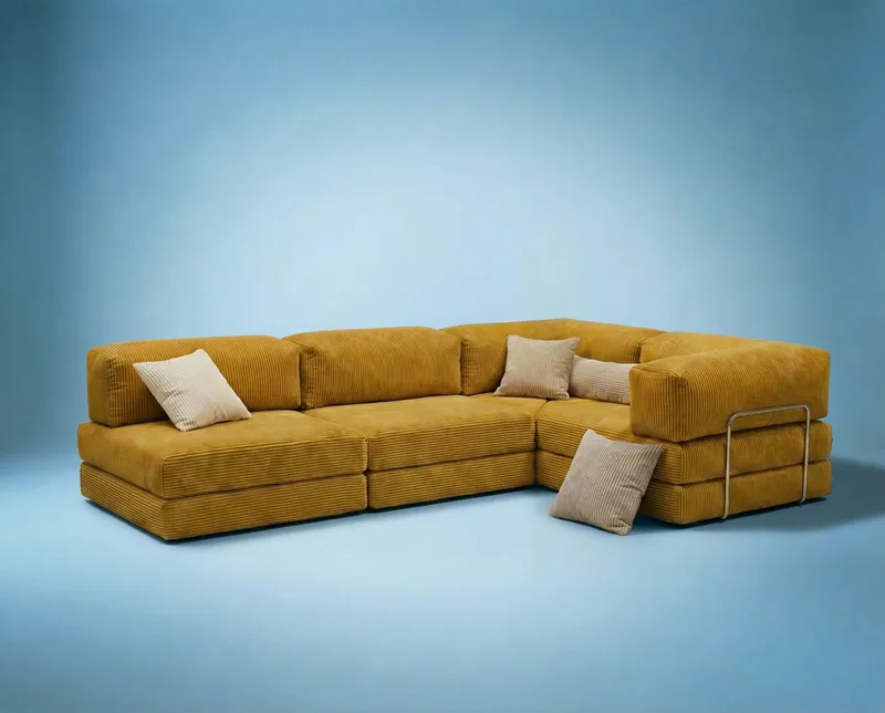 Kulmavuodesohva Atelier Del Sofa Kanyon (300 x 100 x 33 cm) Mustard - Huonekalut - Sohva - Vuodesohva
