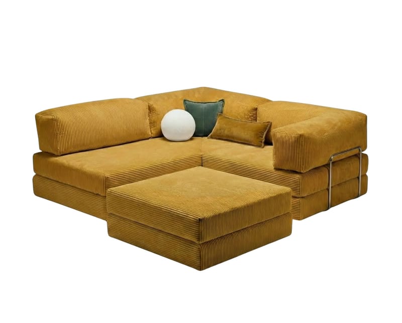 Kulmavuodesohva Atelier Del Sofa Kanyon (300 x 100 x 33 cm) Mustard - Huonekalut - Sohva - Vuodesohva