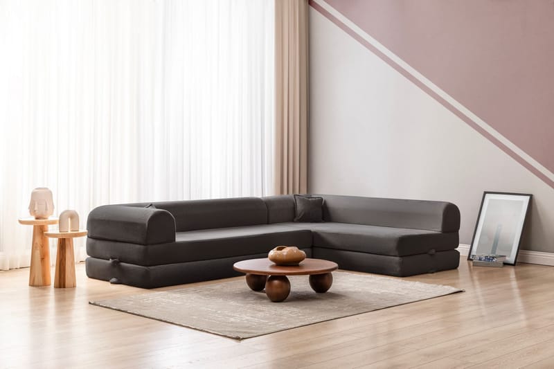 Kulmavuodesohva Atelier Del Sofa Legom Eco (280 x 90 x 25 cm) Antrasiitti - Antrasiitti - Huonekalut - Sohva - Vuodesohva