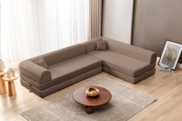 Kulmavuodesohva Atelier Del Sofa Legom Eco (280 x 90 x 25 cm) Beige - Huonekalut - Sohva - Vuodesohva
