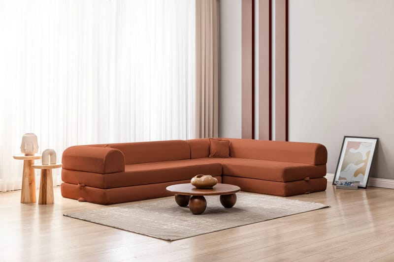 Kulmavuodesohva Atelier Del Sofa Legom Eco (280 x 90 x 25 cm) Laatanpunainen - Huonekalut - Sohva - Vuodesohva