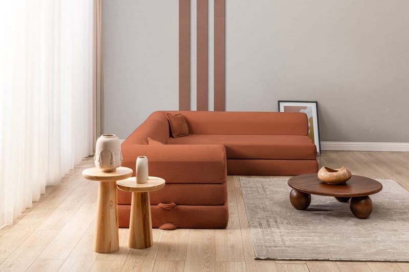 Kulmavuodesohva Atelier Del Sofa Legom Eco (280 x 90 x 25 cm) Laatanpunainen - Huonekalut - Sohva - Vuodesohva