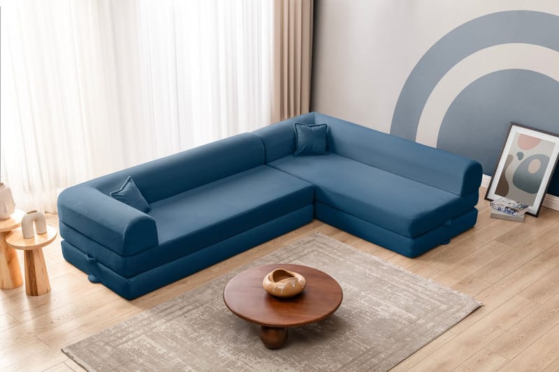 Kulmavuodesohva Atelier Del Sofa Legom Eco (280 x 90 x 25 cm) Sininen - Huonekalut - Sohva - Vuodesohva