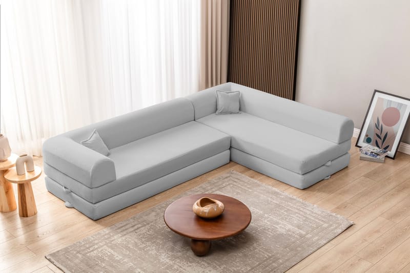 Kulmavuodesohva Atelier Del Sofa Legom Eco (280 x 90 x 25 cm) Vaaleanharmaa - Huonekalut - Sohva - Vuodesohva